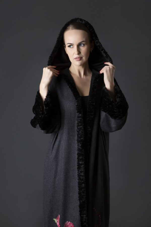 Winter Fabric Abaya with Hood - Image 4