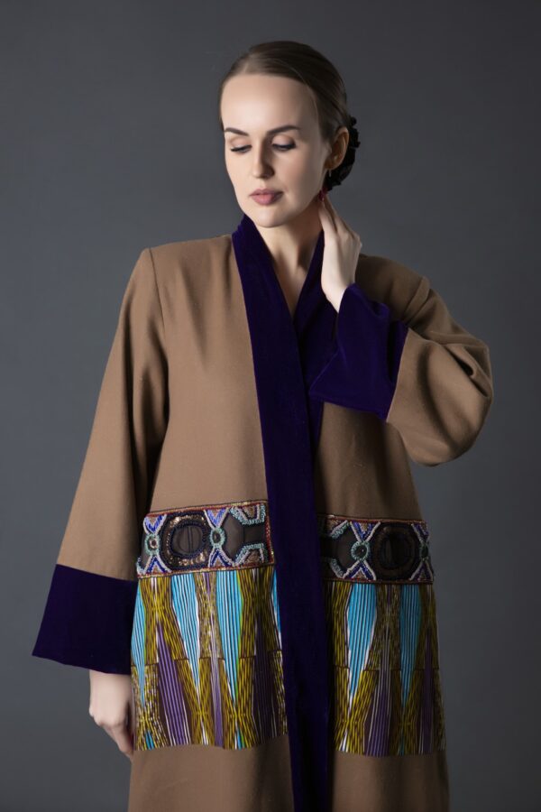 African Inspired Winter Fabric Abaya - Image 4