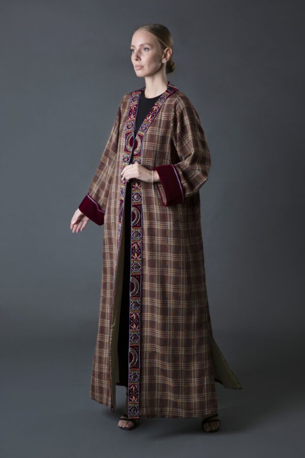 Winter Fabric Abaya with Velvet Border