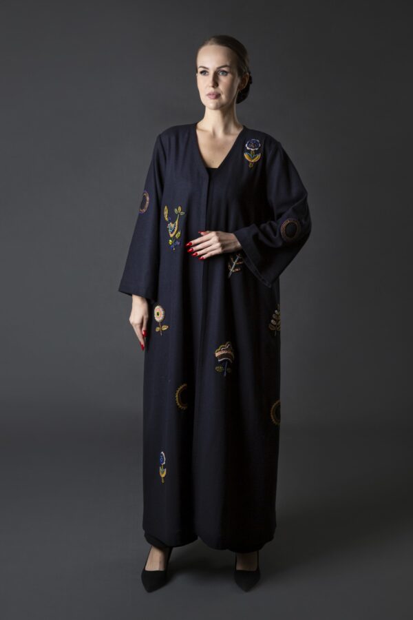 Floral Embroidered Winter Abaya