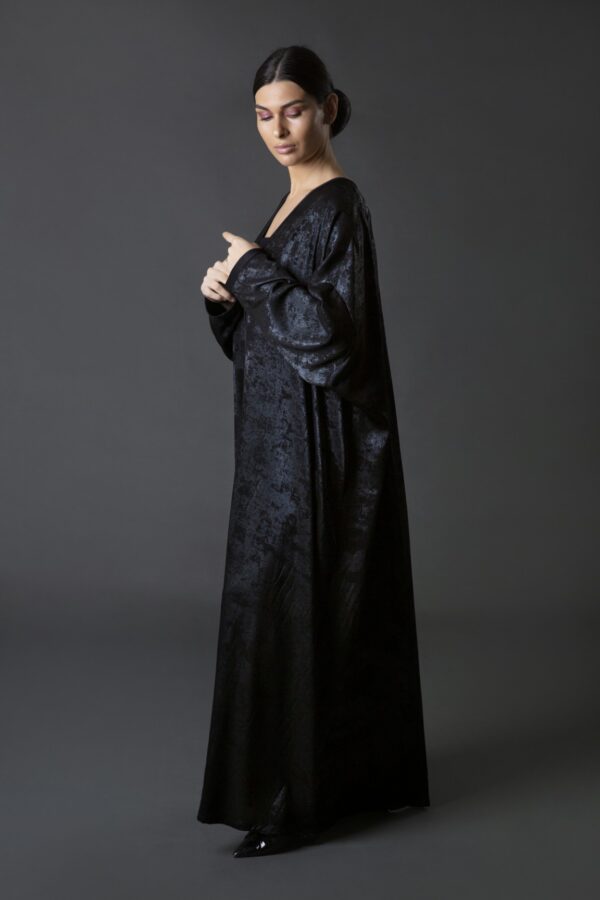 Silk Black Abaya - Image 4