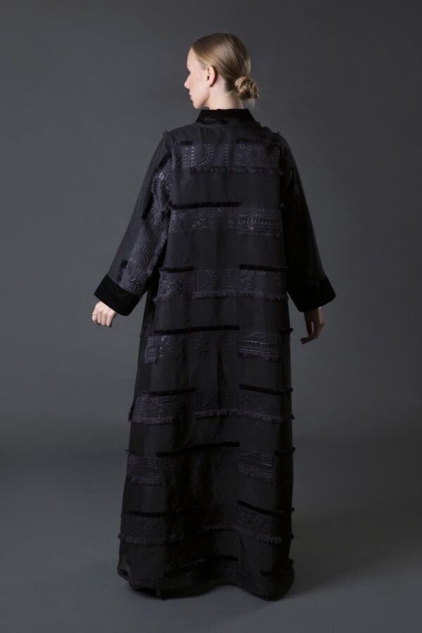 Collar Style Organza Abaya - Image 3