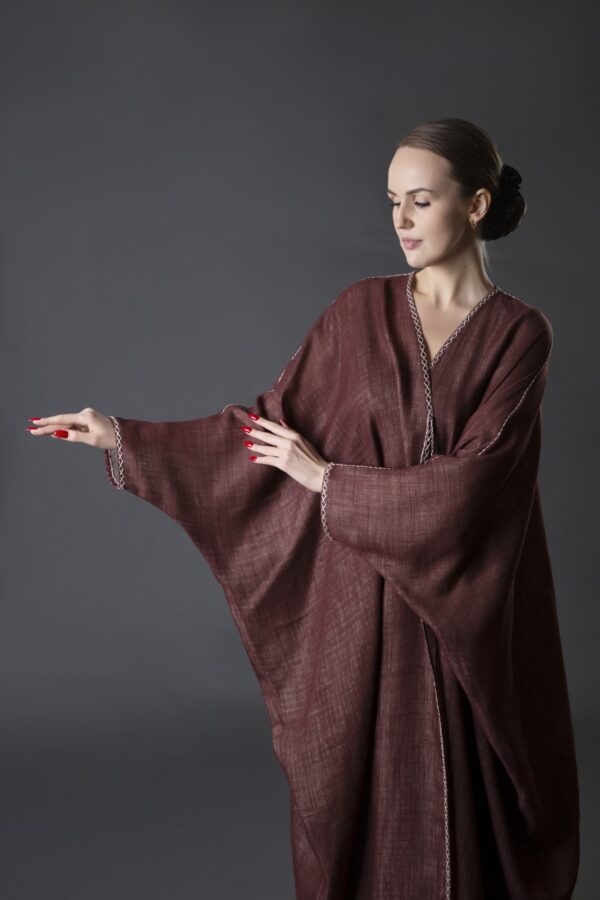 Free Size Maroon Abaya - Image 2