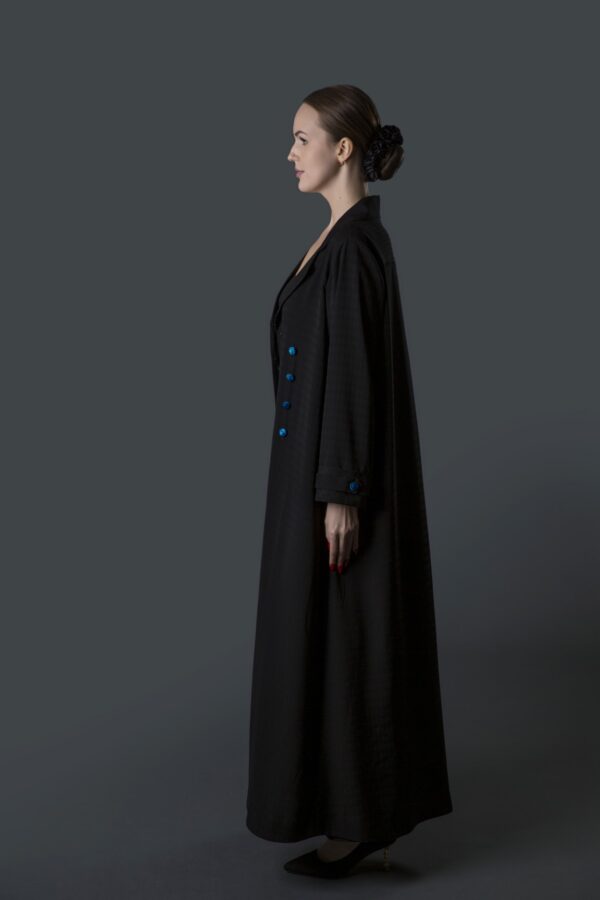 Coat Style Abaya (Woven Design) - Image 4