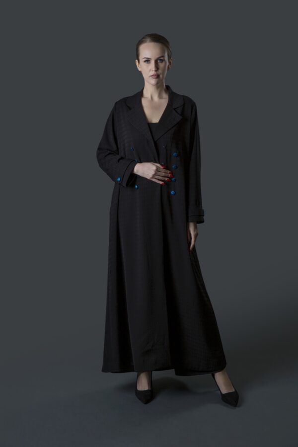 Coat Style Abaya (Woven Design)