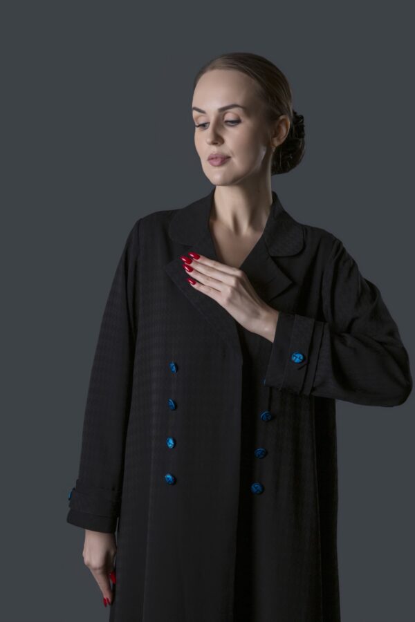 Coat Style Abaya (Woven Design) - Image 2