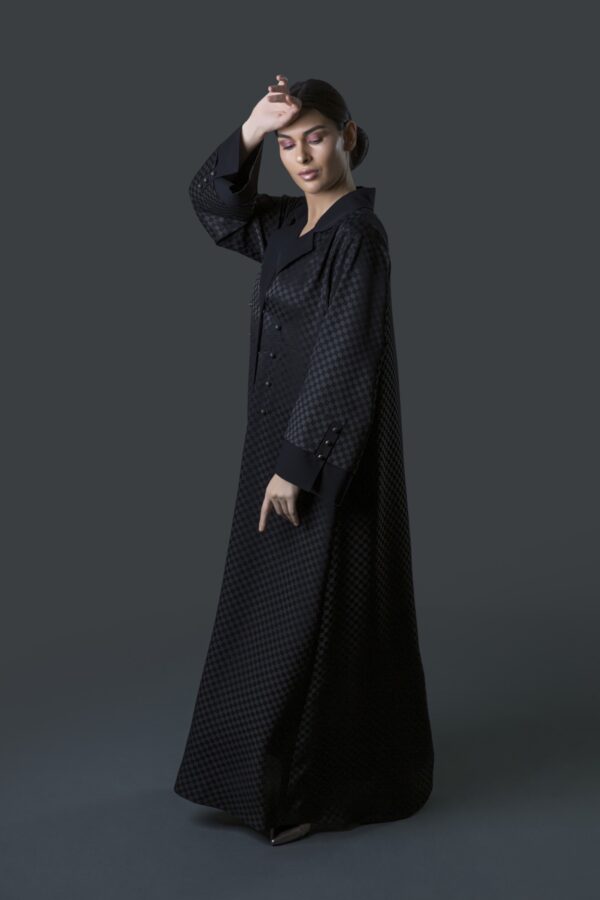 Coat Style Crepe Silk Abaya - Image 3