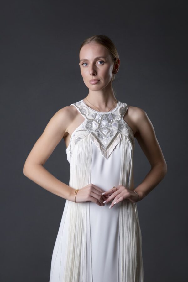 Embroidered Crepe Dress - Image 3