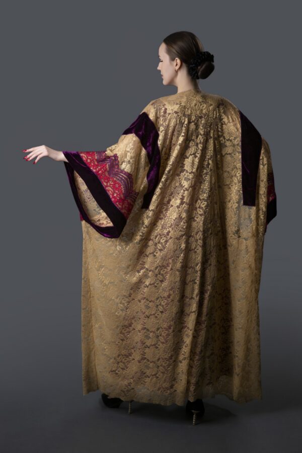 Cape Dress (Gold & Maroon) - Image 2