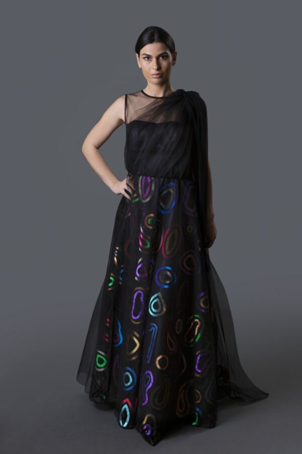 Sleeveless Taffeta Satin Dress