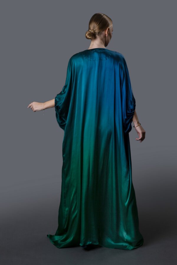 Cape Dress (Blue & Green) - Image 2