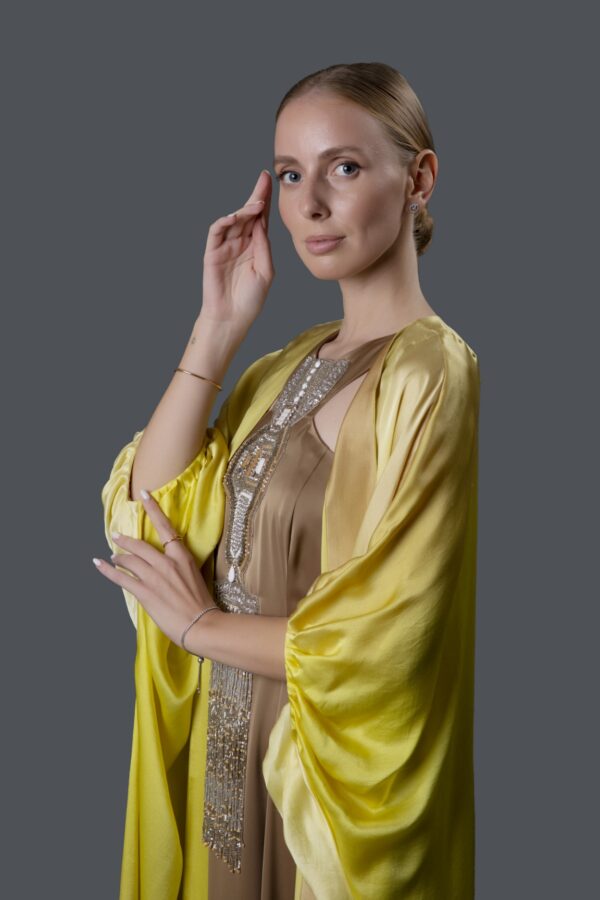 Cape Dress (Yellow & Ochre) - Image 2