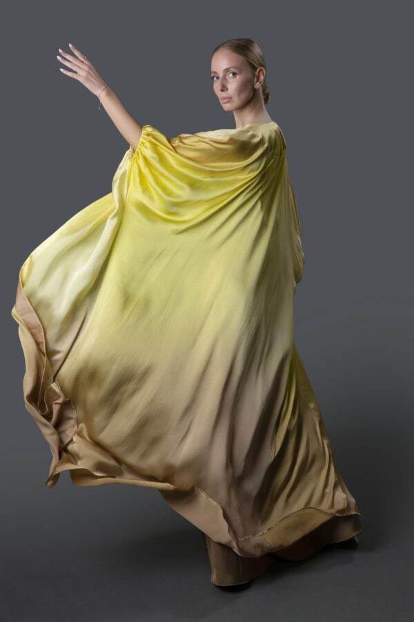 Cape Dress (Yellow & Ochre) - Image 4