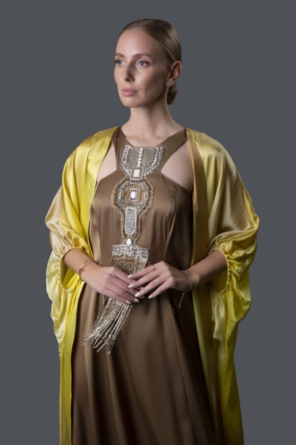 Cape Dress (Yellow & Ochre) - Image 5