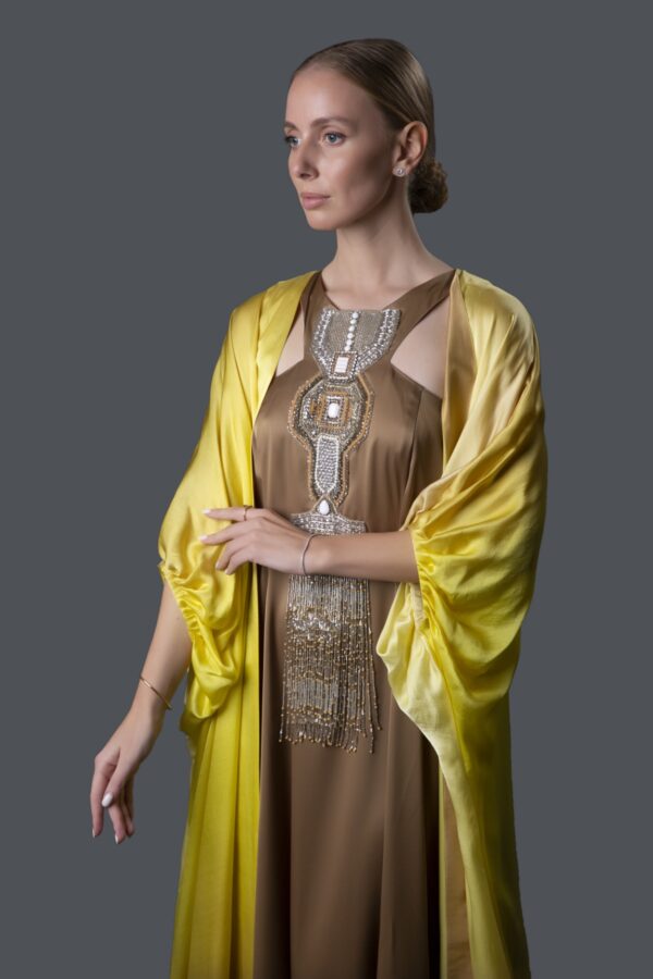 Cape Dress (Yellow & Ochre) - Image 6