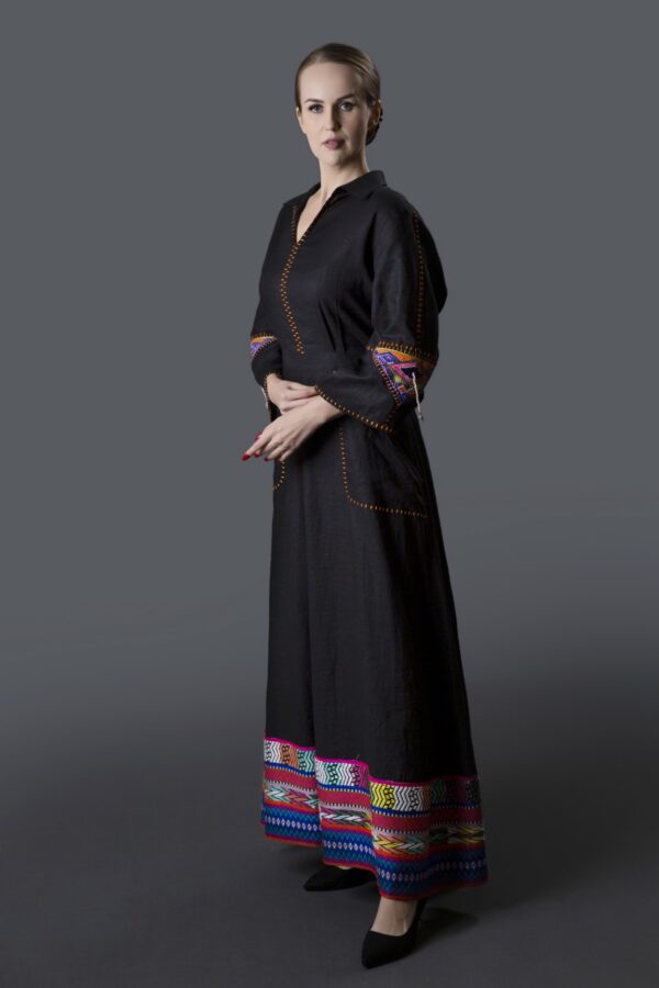 Collar Style Linen Dress - Image 2